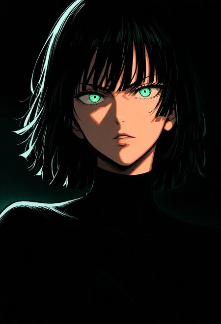 1girl, fubuki from one punch man,   solo,   dark,  masterpiece, best quality, very aesthetic, underlighting