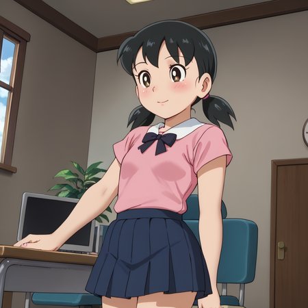 indoors,  <lora:shizuka.pony:1> shizuka, bbb