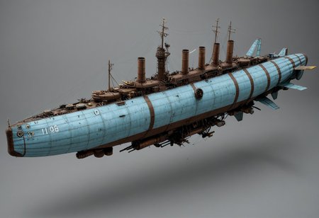 masterpiece, best_quality, very_aesthetic, highres, absurdres, ultra detailed, airship,  battleship, steampunk, Victorian, 
flying over Victorian city,
 airship, vehicle focus, no humans, military vehicle, military, science fiction, aircraft flying, radio antenna, cannon, machinery,rocket launcher,
dark iron, (light blue vehicle), 
spiral, pipe ,rivets, ,wire,
