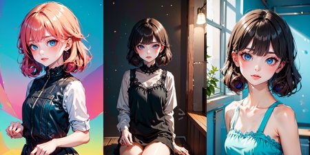 highly insanely detailed, masterpiece, top quality, best quality, highres, 4k, 8k, RAW photo, (very aesthetic, beautiful and aesthetic), rolled lob hairstyle, 
__lazy-wildcards/dataset/background-color__, 
<lora:rolled_lob-1.0:1>âââ