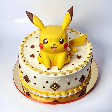 (masterpiece, best quality, highres, absurdres),
fooico, pikachu themed birthday cake, yellow and brown colors, game icon, professional, high quality, super cute, kawaii, 8k, adorable, <lora:FoodIconsNew:0.7>, <lora:add-detail-xl:3>