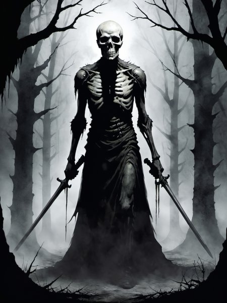 Horror-themed bold artwork,creative use of shadows and textures to create an image using negative space,"Death", . Eerie, unsettling, dark, spooky, suspenseful, grim, highly detailed
