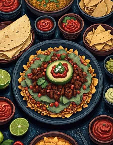 novuschroma81 style mexican food  illustration <lora:novuschroma81 style:1> <lora:FaeTastic Details:1>