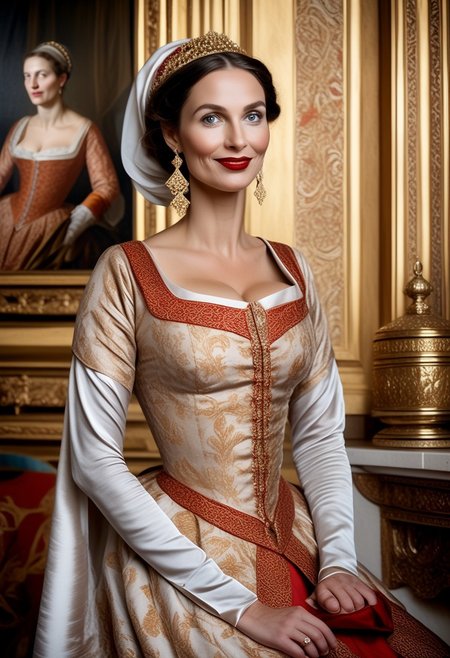 breasts shot,( life-like skin texture:1.5), realistic skin, (18th century:1.5), Europe, (victorian times), beautiful and mature, Tall, Strong, perfect face, Experienced middle-aged Empress, tradition ethnic Black royal clothes, covered hair, expensive fabric, photorealistic, realistic, extreme realism, (masterpiece, photorealistic), dappled sunlight, studio lighting, imperfections skin, probes, (photorealistic:1.6), <lora:add_detail:0.8>, medieval queen, royal banquets, female guards, include masques (a form of courtly entertainment with dancing, acting, and elaborate costumes), feasts, and balls. Gowns and Kirtles: Women wore long, flowing gowns made of luxurious silk, dressed sexy and attractive, (Empire waists:1.5), (white hair:1.5),( red lips:1.5),( subtle evil smile:1.5), white teeth
2girls,
(50 years old:1.5), 
1boy,
slave boy,
milfs,
moms,
(busty:1.3), 
(Horny:1.3), 
orgasm face, 
grannies, 
married, 
cheating, 
Mistress, 
French Queen medieval,
Empress, 
(determined look:1.5), 
(brave:1.5),
dominant presence, 
orgasm face, 
shocked, 
traditional 1650 royal outfit,
Powerful women, 
long legs, 
exposed legs, 
sexy legs, 
bustle dress, 1woman, loose pants, harem_pants, see-through, silk, tight-fitting shirt, impossible shirt, large breasts, long hair, loose_scarf, head_scarf, jewelry, , giga_busty