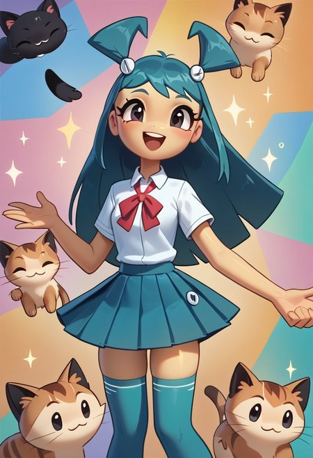 score_9, 
score_8_up, 
score_7_up, 
score_6_up, 
score_5_up, 
score_4_up, 
young face, 
skinny, 
thin thighs, 
small,
standing, 
adorable, 
petite, 
round face, 
18 years old, 
cutest girl in the world, 
Xj9_\(My Life as a Teenage Robot), 
stockings, 
bright colorful space, 
face, 
school uniform, 
full HD, 
source_anime, 
Perfect Hands, 
perfecteyes, 
unicorn horn, 
pegasus wings, 
happy, 
perfect body, 
pretty face, 
best quality, 
long eyelashes, 
natural skin, 
eyelashes, 
looking at viewer, 
masterpiece, 
perfect anatomy, 
cute, 
girl, 
cat-ears, 
beatiful, 
cute face, 
highly detailed background, 
high quality, 
prefect hands, 
smile