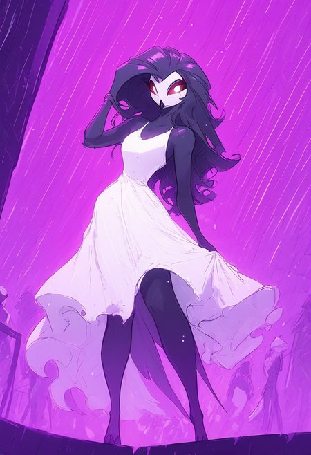 score_9, score_8_up, score_7_up, score_6_up, 1girl, solo, octavia, octavia, avian bird demon owl owl_demon, beak, red sclera, from hellova boss, anthro furry, long hair, nightclub outfit, tight white dress, perfect face, perfecteyes, sexy, sexy girl, beautiful eyes,  dancing, dynamic angle, full body shot, red eyes, glowing eyes, pop star, , neon lights, glowing lights, jjco