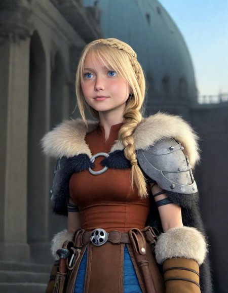 <lora:AstridHofferson_HTTYD2_PXL_Leaf1:1> ASTRIDHOFFERSON, 1girl, solo, blonde hair, braid, Long hair, blue eyes, fur trim, shoulder armor, armor, pauldron, boots, large breasts,  BREAK
cowboy shot, <lora:add-detail-xl:1> <lora:detailed_notrigger:1> <lora:For_Pony_v0.2:1> raw lighting, overexposed, harsh flash, dark room with bright light, BREAK, photo, shallow depth of field,vignette,highly detailed,high budget,bokeh,cinemascope,moody,epic,gorgeous,film grain,masterpiece,