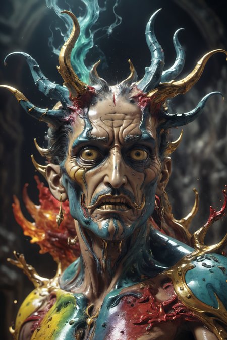 by Salvador Dali,the fall of lucifer,, Ultra-HD-details, glow effects, godrays, Hand drawn, render, 8k, octane render, cinema 4d, blender, dark, atmospheric 4k ultra detailed, cinematic, Sharp focus, big depth of field, Masterpiece, colors, 3d octane render, 4k, concept art, trending on artstation, hyperrealistic, Vivid colors, extremely detailed CG unity 8k wallpaper, trending on CGSociety, Intricate, High Detail, dramatic