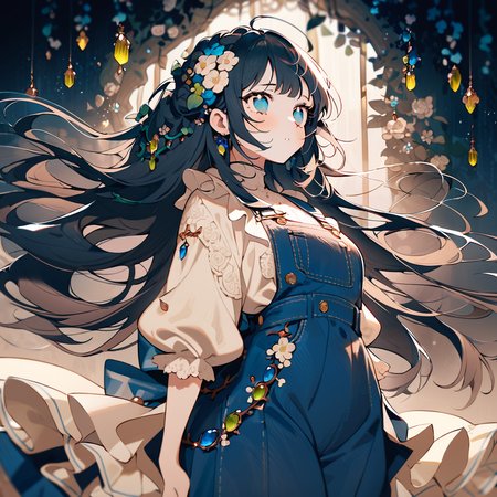 masterpiece, best quality, <lora:style28-xl-a3.1:1>,A dreamy, hazy, and filled-with-light-dots beauty shot. The overall scene is slightly dark, packed with various details such as flowers, vines, gemstones, etc.