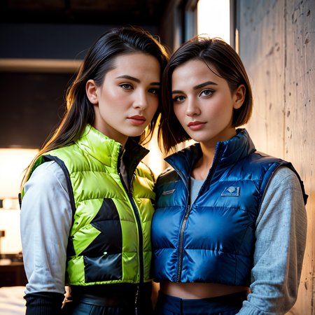 score_9, score_8_up, score_7_up,  professional 40 year old south american professional women wearing (blue and black  cropped_puffer_vest_neon jacket),Crew cut  unique hair style, sexy, fully dressed, (jumpsuit)  dramatic lighting, blushing, , after a long day of work,  at night, dark,rundown city scene
 <lora:pony_cropped_puffer_jacket:0.6>