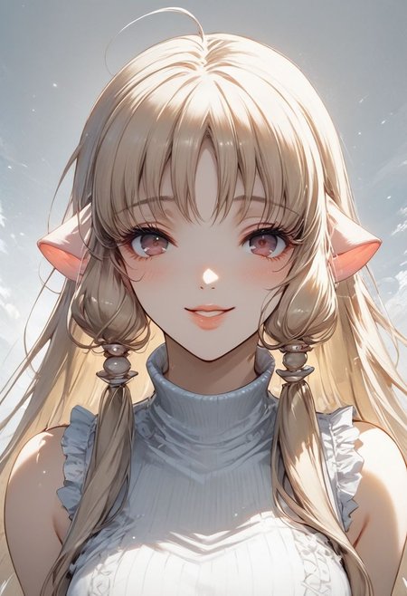 score_9, score_8_up, score_7_up,BREAK, 
smile,1girl,solo,
Chobits,Chii,
 edgSexyAttire, long hair,turtleneck, bare shoulders, sleeveless, lips,wearing edgSexyAttire,clothing cutout,sexy_attire
,Expressiveh,