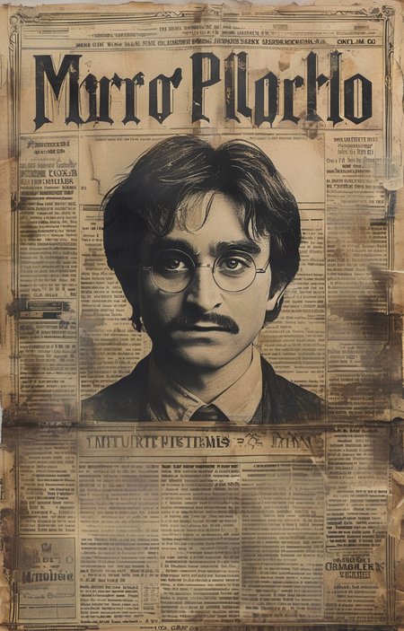 masterpiece,best quality,illustration,american newspaper front page,<lora:aninewspaper-sdxl:0.8>,super Mario,