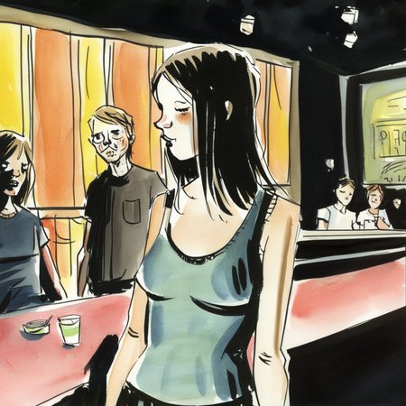drawix12 girl in night club <lora:drawix12:0.7>
