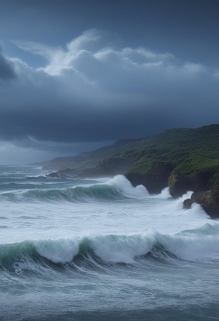 professional 3d model of ocean,ruin ,
treacherous waters and stormy seas, towering waves and crashing surf ,
a winter cloudscape, with clouds heavy with snow, the sky a soft gray, promising a gentle snowfall,
lightning atmospheric,
Light drizzle Weather,
twightlight ,
epic composition, cinematic,anime,
<lora:add-detail-xl:0.3>,
<lora:游戏概念场景（二次元方向）:1> HEZI,, octane render, highly detailed, volumetric, dramatic lighting