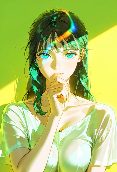 prism light, solo, 1girl, looking at viewer,