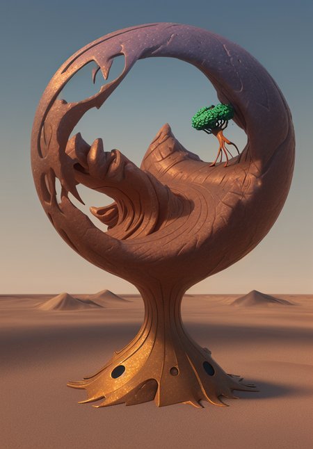 a surrealist sculpture, raytraced 3d render, by Julian Allen, massurrealism, cgsociety, mind-bending digital art
