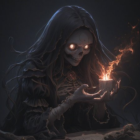 hkhorror, a beautiful witch casting a plague spell, scary and beautiful, haunting