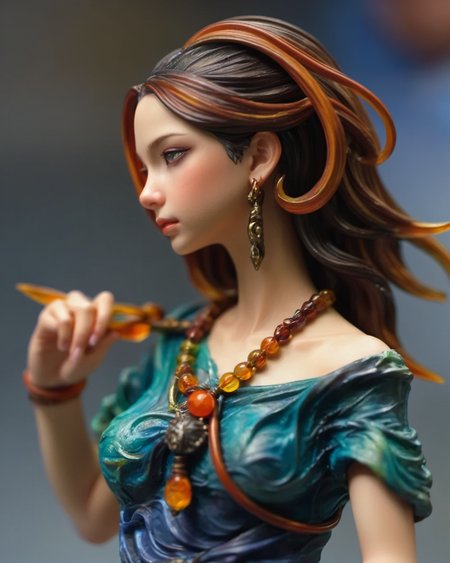resin material style, close up,  female character, dramatic pose, fantasy, high level of detail, <lora:è¶ä½¬V1:0.7>