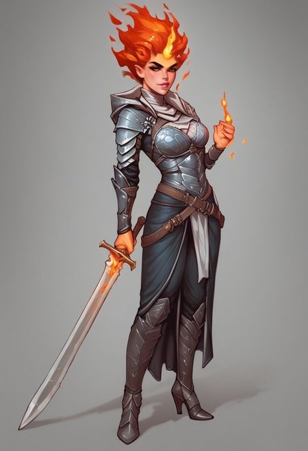 bestifacator, weapon, sword, holding weapon, holding, black glowing eyes, dynamic pose, long fire hair 
((((full-clothed)))), ((long big sword in hands, sword in hands))
BREAK 
((((ruined medieval city, burned background))))
score_9, score_8_up, score_7_up, score_6_up, source_cartoon, rating_explicit, Expressiveh, (((((full body))))), dynamic pose