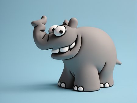 <lora:Ottifant_sdxl:0.6> fondant  Ottifant smiling, 3d figurine