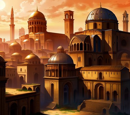 <lora:CulturePunkAI_2:.9>ByzancPunkAI   city  Highly detailed, amazing, Impressive lighting, vibrant colors, Ultra Realistic, High quality, Highly detailed, trending on artstation