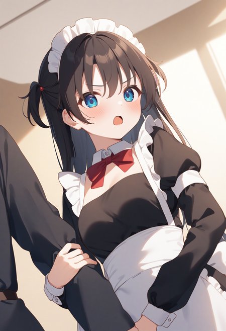 1girl,sincos, ningen mame, toosaka asagi,solo,medium breasts,20yo,maid,maid headdress,
arm hug, solo focus, out of frame, holding another's arm,<lora:armhug_XL_v1:0.7>
dutch angle, upper body, looking at viewer, annoyed, plateau, open mouth,
best quality, very aesthetic, absurdres