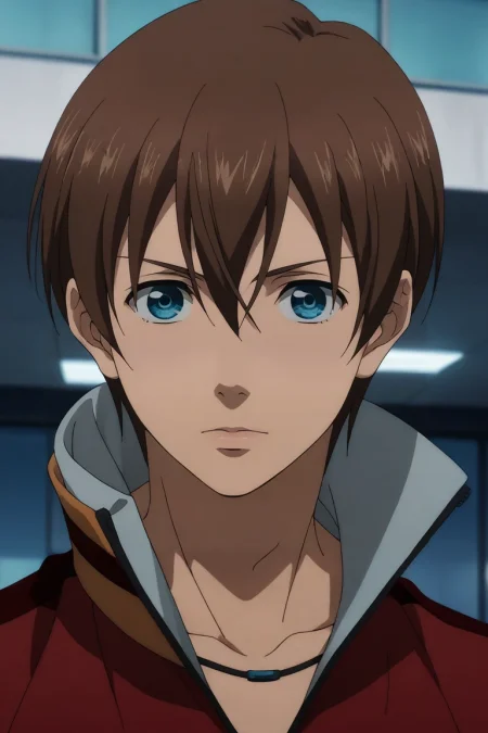 score_9, score_8_up, score_7_up, source_anime, rating_safe, intricate details, anime screencap, , official style, looking at viewer, depth of field, 1boy, solo, male focus, <lora:kensuke_hanasaki_pony:1>, kensuke_hanasaki, brown hair, blue eyes, short hair, hair between eyes, , track jacket,, <lora:sdxl_lightning_8step_lora:1>