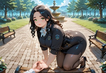 IllusP0s, PonyScores7, source_anime, ah1, IllustriousQual, interesting, exciting, spectacular, wonderful, amazing quality, absolutely eye-catching, 
BREAK <lora:xl_more_art-full_v1:0.2>, <lora:aesthetic_anime_v1s:0.2>, <lora:EpicF4nta5yXL:0.2>, <lora:detailxl:0.2>, detailxl, <lora:Fant5yP0ny:0.2>, amazing quality, best aesthetic, absurdres, illustration, Volumetric_Lighting, ultra-detailed, very aesthetic, intricate details, best_quality,  lazympos, <lora:Add_Details_v1.2:0.4>, <lora:quality_modifiers_masterpieces_v1:0.2>, <lora:ZootPonyAnime_V1_r2:0.2>, <lora:Bestifacator2:0.2>, anime style,
BREAK (((Holding hands out in front, fingers spread))), <lora:DynamicPoseIL2att_alpha1.0_rank4_noxattn_900steps:0.8>, dynamic pose, foreshortening, extreme perspective,
BREAK Stable_Yogis_PDXL_Positives, AS-Adult, <lora:Complicated fantasy portrait - XL Pony V2.0:0.2>, bad-hands-5, <lora:HDA_Detailer:0.3>, <lora:natsumi_style:0.2>, <lora:by_usakun-pony:0.2>, by usakun, <lora:Akina_Bbw_Style_-_PonyXL:0.2>, AkinBw, (((post-Apocalyptic fashion style, inspired by dystopian themes, features rugged materials, layered clothing, and utilitarian accessories, reflecting a resourceful and resilient spirit))),
BREAK 1girl, mature female, (curvy), round-chin, caucasian, <lora:ETO_OC_Illustrius:0.5>, eto_oc, skindentation, (plump), thick thighs, wide hips, busty, voluptuous, <lora:plussizegirls_IL:0.3>, <lora:plussizegirls_pony:0.3>, <lora:Venus body IXLS3_alpha16.0_rank32_full_last:0.3>, <lora:shinyskin2:0.2>, glistening skin, HDA_FatGirlXL, round ass, large breasts, <lora:perfection style:0.2>, perfection style, perfection,
BREAK ((<lora:flight attendant_XL_V1.0:0.8>,  flight attendant, pantyhose, high heels)),
BREAK (curly hair), long hair, (black hair:1.4), (parted hair:1.7), messy hair, kinky curls, <lora:hairdetailpxl:0.2>, hairdetailpxl,
BREAK (half green and brown eyes), (colorful eyes), (multicolored eyes), (downturned eyes:1.4), expressive eyes, <lora:perfect-eyes:0.4>, perfecteyes, EyesHD, (round face:1.2), (thick eyebrows:1.3), (plump face), <lora:Round_face:0.2>, lips, <lora:DetailedEyes_xl_bdsqlsz_V1:0.2>, <lora:Eyes_Lora_Pony_Perfect_eyes:0.2>, <lora:focusoneyes:0.2>, <lora:cinematic eye color style illustrious v1:0.2>, <lora:fdsf:0.2> HDEYES, <lora:eyes_enhancer_V3:0.2>,
BREAK (((Anxious expression))), <lora:Expressive_H:0.2>, Expressiveh, <lora:Emotional_Anime_Expressions_PonyXL_Concept:0.2>, emotional, <lora:Best_Facial_Expression_LoRA_PONY:0.2>, looking at viewer, <lora:Detailed expressive EXEV style -XL Pony V1.0:0.2>, FaceDetail, <lora:Best_Facial_Expression_Helper_XTREME_ILLU:0.4>, kaogei,
BREAK (((a charming village square, with a central fountain, flowering plants, wooden benches, cheerful people, lively chatter))), <lora:Background Detailer - SDXL:0.2>, 4k, 8k, Ultra HD, Masterpiece, Best quality, Detailed background, <lora:Add_more_details_V2_XLpony:0.2>, full_details, <lora:background-type1:0.2>, <lora:AddMicroDetails_Illustrious_v2:0.2>, addmicrodetails, SmoothNoob_Quality, <lora:ani40o_stabilizer_v0.6:0.6>,