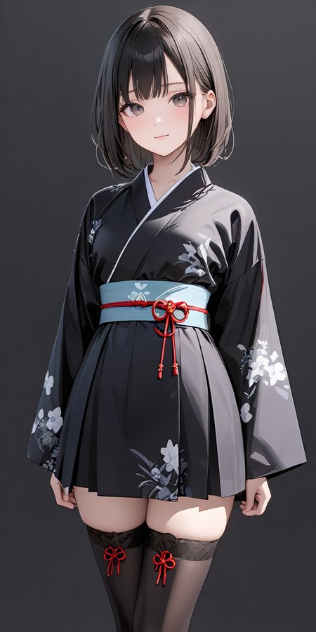 masterpiece,ultra-detailed,best quality,,8K,illustration,simple background,girl,cowboy shot,cute face,
<lora:add-detail-xl:1>  <lora:wafuku gothic_XL_V1.0:0.5> jyojifuku,kimono, thighhighs
