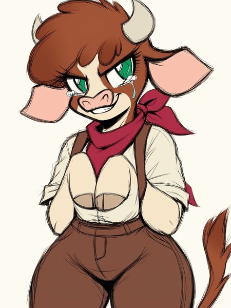 score_9,score_8,source_furry,
<solo:1.5>,
<1girl:1.5>,
arizona_fherds,
cow_girl,
1girl,
furry,
furry female,
solo,
breasts,
green eyes,
horns,
tail,
smile,
medium breasts,
brown hair,
animal ears,
snout,
tonned,
tonned body,
cow horns,
looking at viewer,
grin,
cow tail,
cow ears,
thick thighs,
teeth,
anthro,
cow girl,
furrification,
<simple background:1.5>,
<white background:1.5>,
<lora:Arizona_Fherds_Pony_SDXL:1> arizona_fherds,  
<lora:90s4n1m3XLP:1.25> 90s4n1m3, sad,
sadness,
tears,
closed mouth,