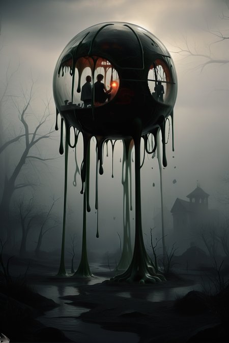 <lora:DonMGl00myN1gh7m4r3XL:1> DonMGl00myN1gh7m4r3XL, Dark, Cimmerian, Crepuscular, Dim, Dreary, Dusky, Eerie, Funereal, Gloomy, Murky, Obscure, Opaque, Penumbra, Sombre, Shadowy, Shady, Somber, Stygian, Tenebrous, Twilight, Umbral, score_9, score_8_up, score_7_up, score_6_up, score_5_up, score_4_up, <lora:wizardslimev15-t:1> wizardslimus, slime skin, transparent head, transparent body, transparent hair, transparent face, transparent, slime girl, <lora:030483P:0.8> 030483P, woman, 24 years old, <lora:Breast Slider - Pony_alpha1.0_rank4_noxattn_last:0.4>
