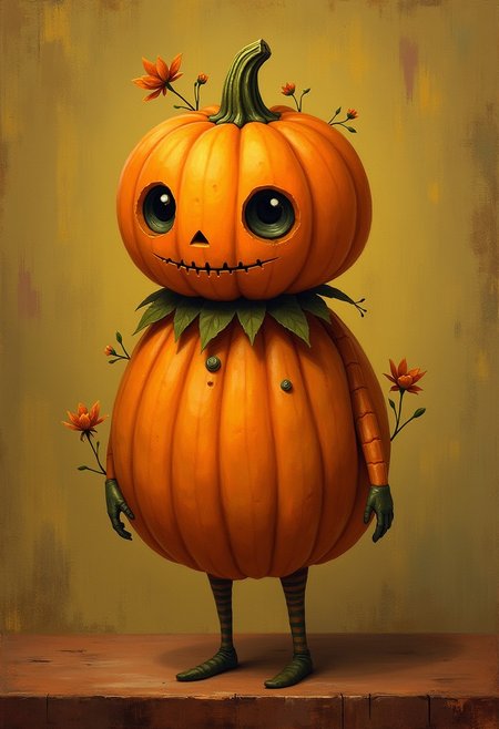 pumpkin character, Tara McPherson, Jessie Willcox Smith, Vytautas Kairiukstis, Amrita Sher-Gil, Ray Caesar, Havana color | Zinfandel color | Dusky Haze color | Tijolo color | Yellow Sea color