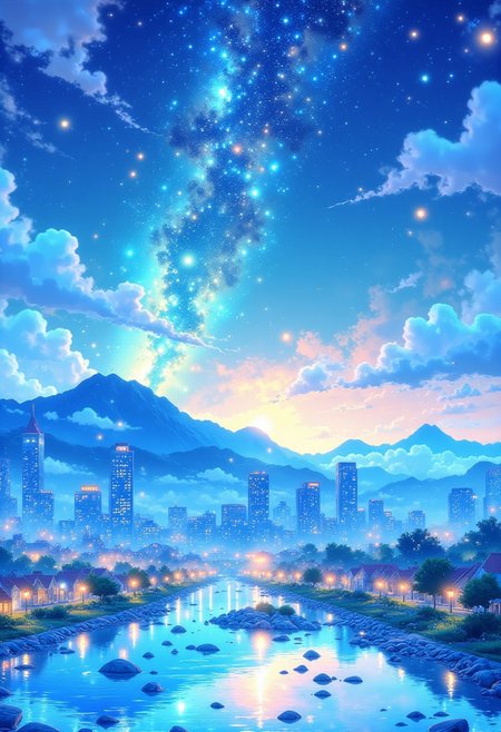 Davao City Skyline Under a Cosmic Night
"The Davao City skyline glows under an endless expanse of stars, with the towering buildings in the downtown area contrasting against the majestic silhouette of Mount Apo. The Davao River reflects the shimmering city lights, while the Milky Way arcs across the sky, adding a mystical touch to this peaceful southern metropolis."