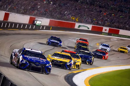 (masterpiece, best quality:1.2), ultra-detailed, group of cars racing on track  EdobNascarRace, (realistic:1.5), <lora:EdobNascarRace_v1.0:1>