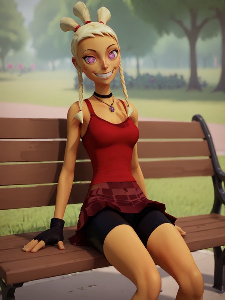 score_9, score_8_up, score_7_up,  score_6_up, BREAK, M4yd4y, 1girl, 3d, symbol-shaped pupils, smile, looking at viewer, <lora:Mayday-000007:0.8>