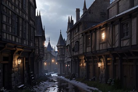 (masterpiece:1.2), (best quality,:1.2), 8k, HDR, ultra detailed, ((photorealistic)), professional light, cinematic lighting, fashion photography, ambient lighting, background, a dark medieval street leading to (a gothic castle on a hill),  Darkness, <lora:Darkness-10:1>,  epiCPhoto,