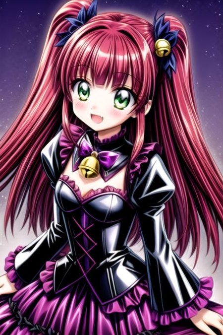 Bad_End_Precure, DarkPrecure, evil corrupted princess wearing dark pastel (ruffled:1) (gleaming latex:1) gown with (long latex vampire cloak:1) and (long frilly bell sleeves), soft lighting, ruffles, (cute vampire fang:1)
(vmpr:1),
<lora:more_details:1>,