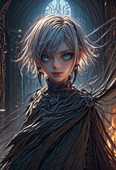 masterpiece, score_9, score_8_up, score_7_up, EasyNegative_v2, (looking at viewer:0.9), score_9, score_8, score_7, score_8_up, score_7_up, score_6_up, high resolution, (((1girl))), solo, short hair, white hair,   aqua eyes, full body, pretty face,  black leather armor, red trim, wielding a leather bullwhip, haunted castle, vampire slayer <lora:Pony_DetailV2.0:3> (best quality:1.1) 8k, sharp focus, anatomically correct, anatomically correct face, extremely detailed eyes, smooth edges, symmetrical eyes, symmetrical face, creepy, gothic,