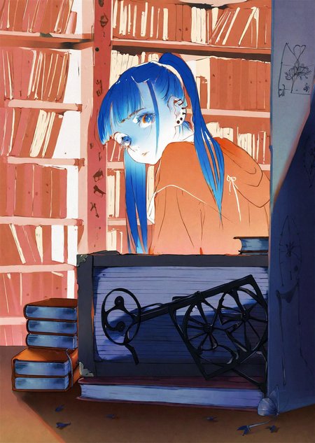 by ajimita,
 by yogisya
1girl explores a dimly lit attic filled with old books, casting eerie shadows on the walls. close up qurare magic library, 
extremely beautiful detailed piercing eyes,
 masterpiece, best quality, high quality, highres, absurdres, very detailed, high resolution, sharp, sharp image, 8k, vivid, colorful, stunning, anime