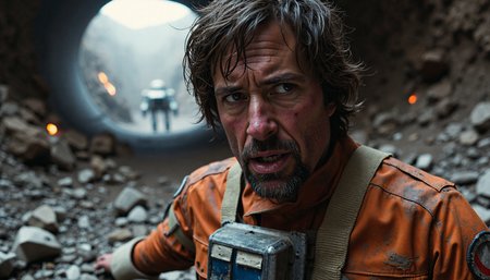 {"T5": ",A highly detailed photograph of a Rebel starfighter pilot, dressed in a modest, worn, and dusty flight suit, covering from shoulder to ankle, trapped in a collapsed tunnel during rush hour in an unstable geological region. The pilot's facial expression is one of desperation and concern, with a mix of fear and determination. The skin is sweaty and dirty, with a few scratches and bruises, and the eyes are wide with a sense of urgency. The hair is messy and disheveled, with a few strands stuck to the forehead. The background is a dimly lit, rubble-filled tunnel with unstable explosive materials scattered around, and the sound of rumbling rocks and debris can be heard. The viewing angle is a low-angle shot, looking up at the pilot, with the camera positioned near the pilot's feet, and the distance is close enough to capture the details of the pilot's face and suit. The composition follows the rule of thirds, with the pilot's head positioned at the top-left intersection, and the rubble and debris scattered around the tunnel, following the golden ratio.,", "CLIP-L": ",Rebel starfighter pilot, collapsed tunnel, rush hour, unstable geological region, explosive materials, dusty flight suit, desperate facial expression, sweaty skin, messy hair, rubble, debris, low-angle shot, close distance, rule of thirds, golden ratio, highly detailed photograph,"}
<lora:Rebel_Starfighter_Pilot_-_Star_Wars_Flux:0.85>