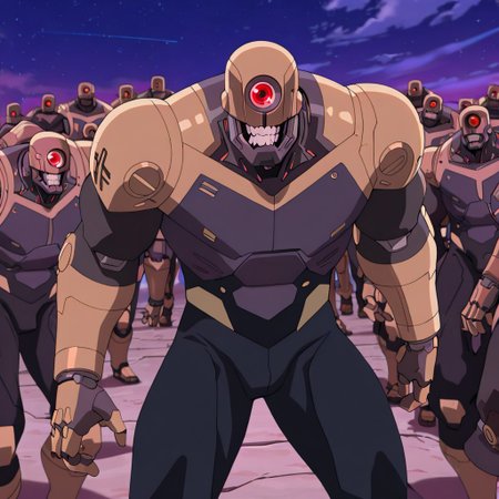 masterpiece, best quality, newest, absurdres, highres, Invincible-show-style-INVPACK.V1.0,
Reanimator-INVPACK.V1.0, robot, android, cyclops, 3 fingers, armor, science fiction, one-eyed,
Multiple-Reanimators-INVPACK.V1.0, multiple boys,