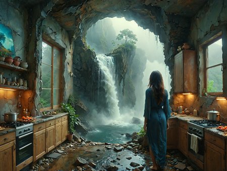Professional photography. 

A waterfall tumbling from a cliff into a room in a modern house. Kitchen. Windows.

<lora:OMG-Is-DucHaiten_v1.0:1.0>
<lora:sdxl_lora_beksinski-000018:0.1> digital artwork by Beksinski 
<lora:The_Dark_Side_of_the_Earth:0.2>
<lora:DonMP4ste11F41ryT4l3XL-000008:0.4> DonMP4ste11F41ryT4l3XL 