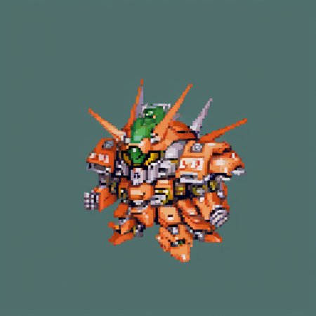 full body view, Amphibious Mobile Suit, m3chaf0rge, chibi, mecha, no humans, robot, full_details, simple background, green background
