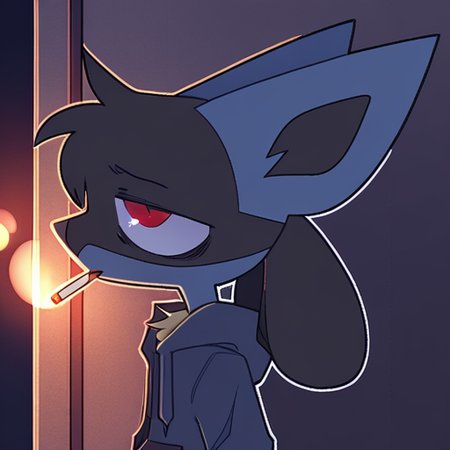 sinnerpen,
masterpiece,best quality,amazing quality, sfw,
BREAK
solo, lucario, male, no human,
BREAK
1boy,  displeasure expression, tired, hoodie, hood,
standing, smocking, 
from side, half body, night, dark ambient, cigarette light, alley, focus face