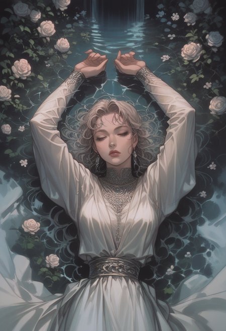 score_9, score_8_up, score_7_up, source_photo, 18 year old,
1girl, incredibly attractive, solo, Lying on the back, arms outstretched, Tranquil waterfall in a serene mountain setting,
<lora:incase-ilff-v3-4:0.5>, <lora:add-detail-xl:3>,  <lora:OldAnimeStyle_XL_v3:0.75> Vintage, 1990s \(style\),  <lora:Painted_World_-_Pony:0.5>,  <lora:amano_yoshitaka_style_pony:0.25>,  <lora:hand 4:0.3> Hand, detailed, perfect, perfection, hands