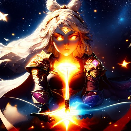 score_9, score_8_up, score_7_up, score_6_up, score_5_up, score_4_up, <lora:Starry_Morph_PonyXL:1> starry_morph Zeri from League of Legends, cinematic film still of painting of (a beautiful jedi with lightsaber:1.2) movement, dynamic pose, elegant, (perfect detailed face, perfect detailed body, perfect detailed eyes:1.5),  frowning eyebrows, rimlighting, uncluttered background, epic atmosphere, realistic face, detailed mouth, detailed face, beautiful detailed eyes, perfect body, color HD photo, 85mm, (full body, high quality photo, masterpiece), HDR, 8K resolution, analogue RAW DSLR, best quality, vivid vibrant colors, intricate detail, realistic human hands,  glow, (masterpiece) striking ground, wild field, dramatic lighting, otherworldly, best quality, oil painting, gloomy, fog, (epic art, , wind, action:1.5), darkness, total freedom, breath, , large wild spaces, dynamic, cinematic shot,  (back lighting:1.4), (rim lighting:1.4) (wet ground, reflexions:1.3) (ring of fire:1.4) (arc of fire:1.4) black clothes, black gloves, ,shallow depth of field, vignette, highly detailed, high budget, bokeh, cinemascope, moody, epic, gorgeous, film grain, grainy