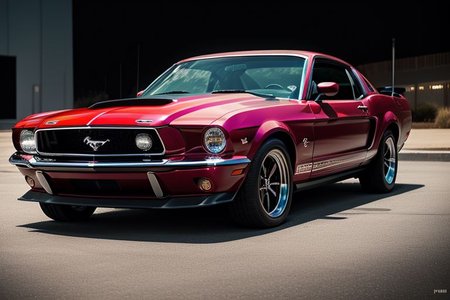 cars fantastic red, [ford mustang], speed, intricate detail ,dark background , HD. Photograph , in table((realism)), extremely high quality RAW photograph, ultra detailed photograph, sharp focus, high resolution, (detailed skin:1,3),high quality, film grain, Fujifilm XT3,Highly Detailed, movie, (Cinematic Photo:1.3) of (Realistic:1.3)