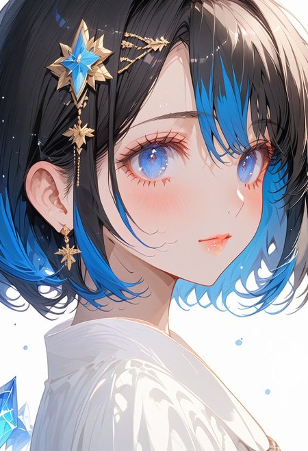 1girl, solo, ((Shion Tachibana, Perfect Face, Short hair, Black hair, Multicolored Blue hair, Expressive eyes, Blue crystal eyes)), expressive face, blushing, closed mouth, perfect body, perfect breast, tall, white skin, wedding dress, gold ornament, hair ornament, church, blue sky, cinematic lighting , cinematic angle, soft light , color detail, backlighting, Depth of field, long exposure, light steps,  intricate colors, vibrant colors, negative_hand, easynegative, verybadimagenegative_v1.3,