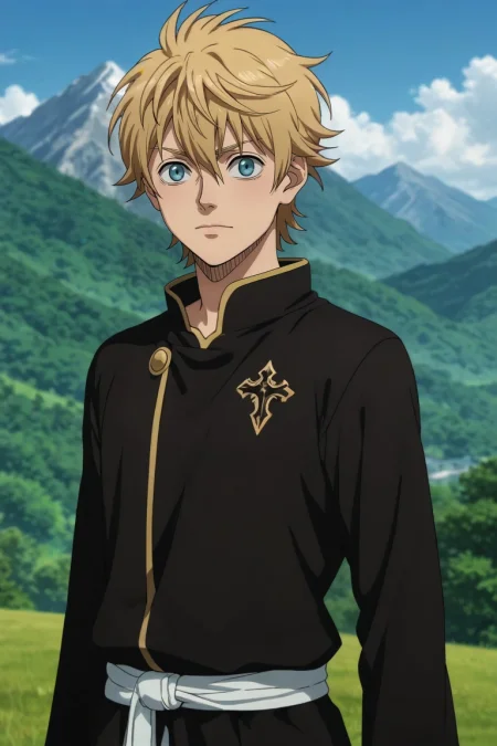 score_9, score_8_up, score_7_up, source_anime, rating_safe, intricate details, anime screencap, anime coloring, , , depth of field, 1boy, solo, male focus, <lora:luck_voltia_pony:0.82>, luck_voltia, blonde hair, blue eyes, short hair, hair between eyes, asymmetrical, mountain, dark, stretching, nervous, , <lora:sdxl_lightning_8step_lora:1>