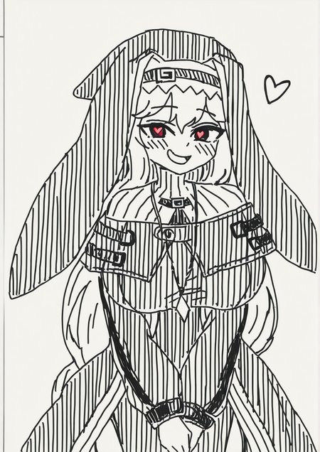 <lora:hisakawa_haru:1>,1girl, specter (arknights), huge breasts, greyscale, monochrome, black capelet, black dress, black headwear, blush, capelet, dress, fake screenshot, grey hair, habit, heart, heart in eye, long sleeves, looking at viewer, nun, open mouth, parody, red eyes, shark, smile, solo, style parody, symbol in eye,